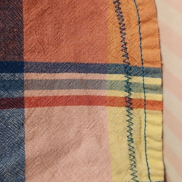 Levi's vintage blouse XS rainbow plaid cowgirl cut pockets snap buttons western - Picture 9 of 11